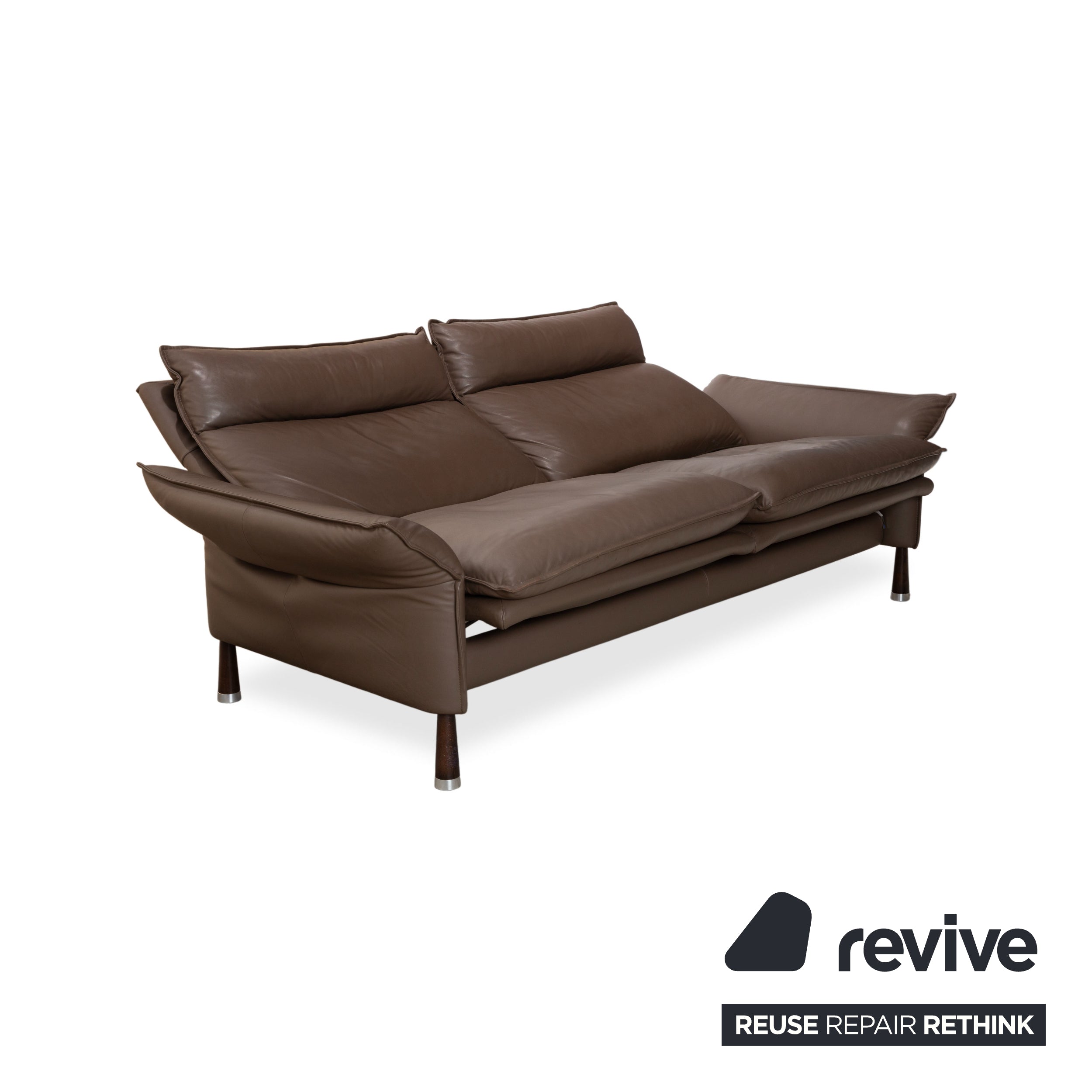 Erpo Porto Leder Dreisitzer Braun manuelle Funktion Sofa Couch