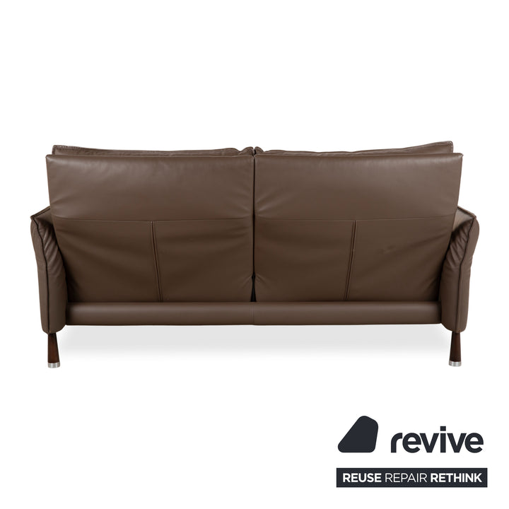 Erpo Porto Leder Dreisitzer Braun manuelle Funktion Sofa Couch