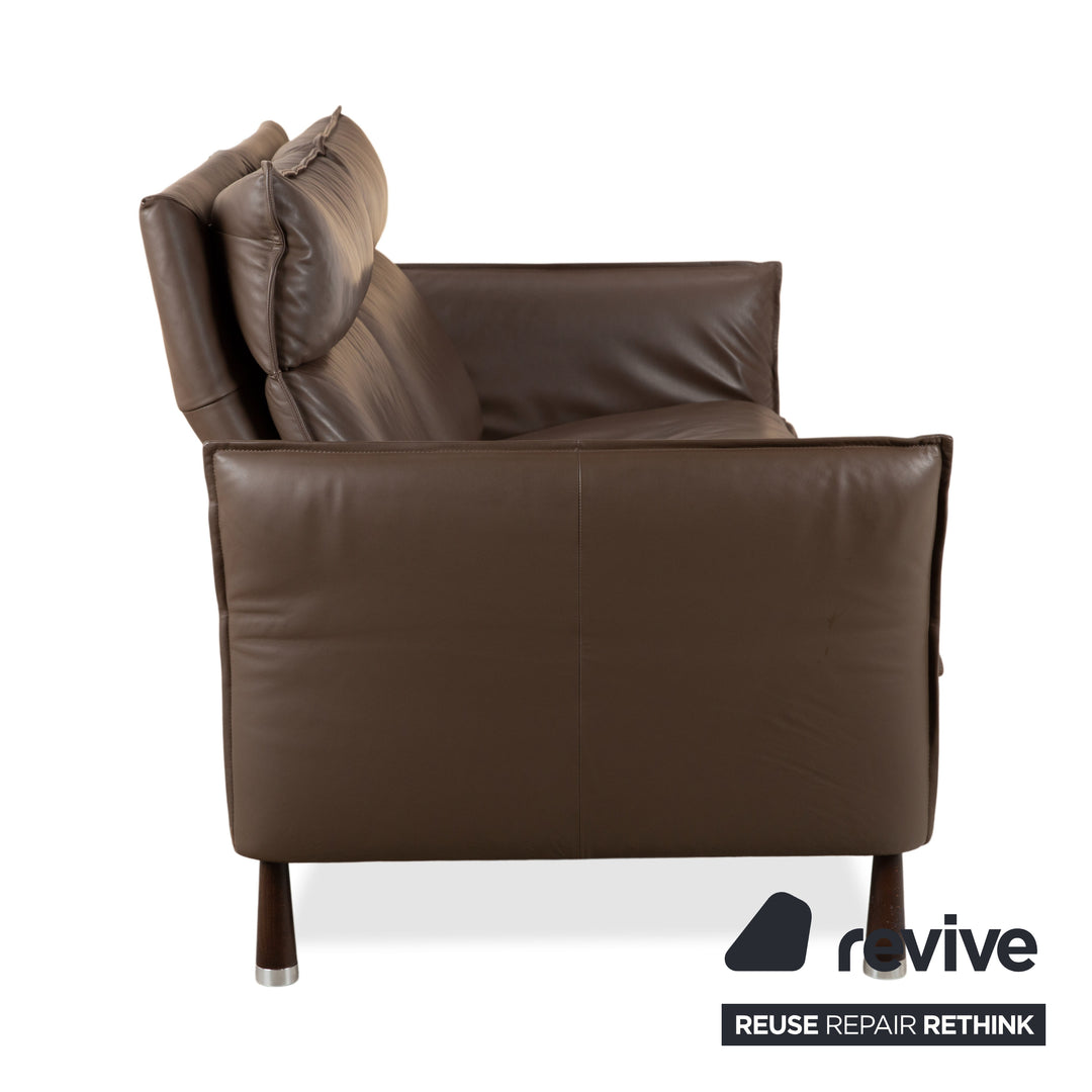 Erpo Porto Leder Dreisitzer Braun manuelle Funktion Sofa Couch