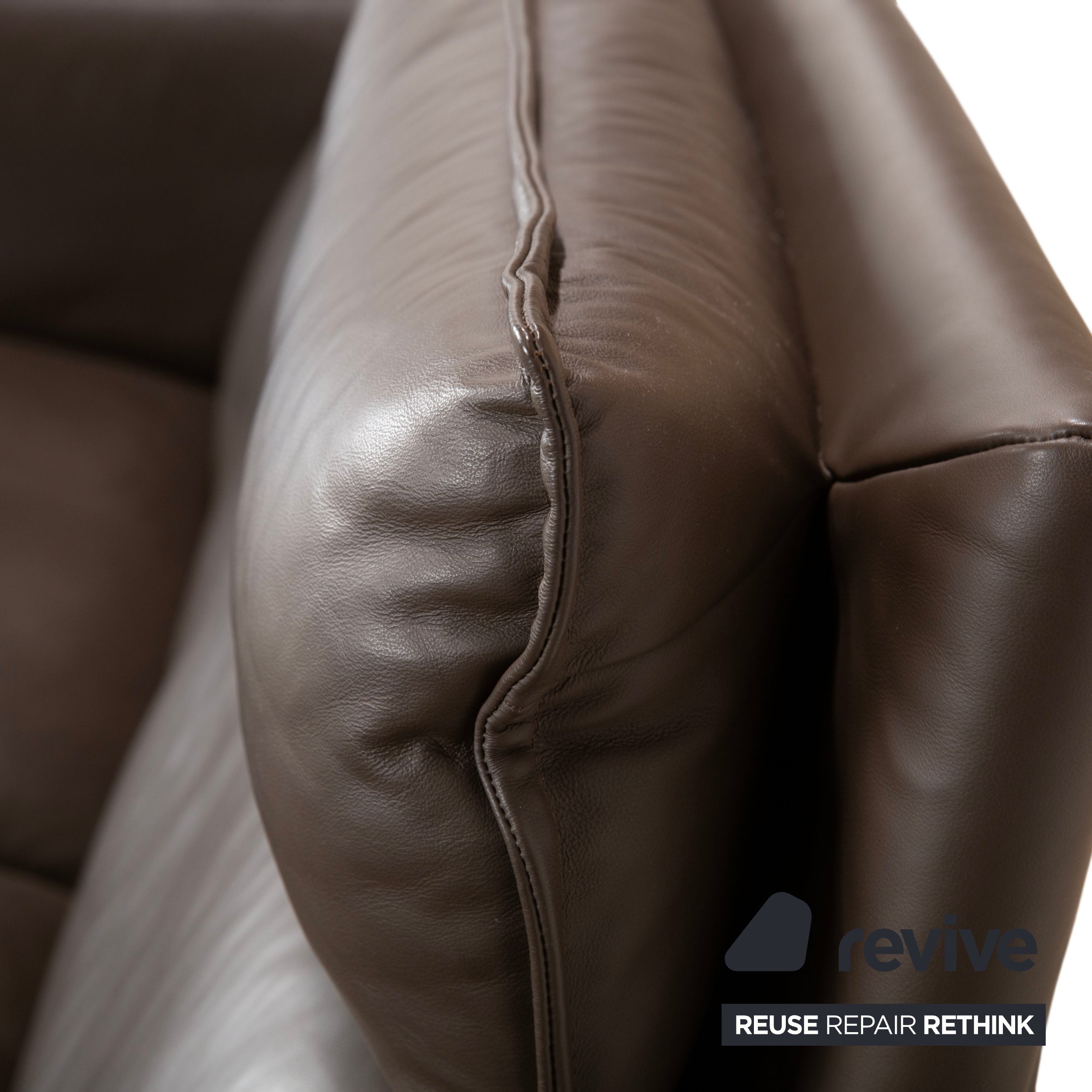 Erpo Porto Leder Dreisitzer Braun manuelle Funktion Sofa Couch