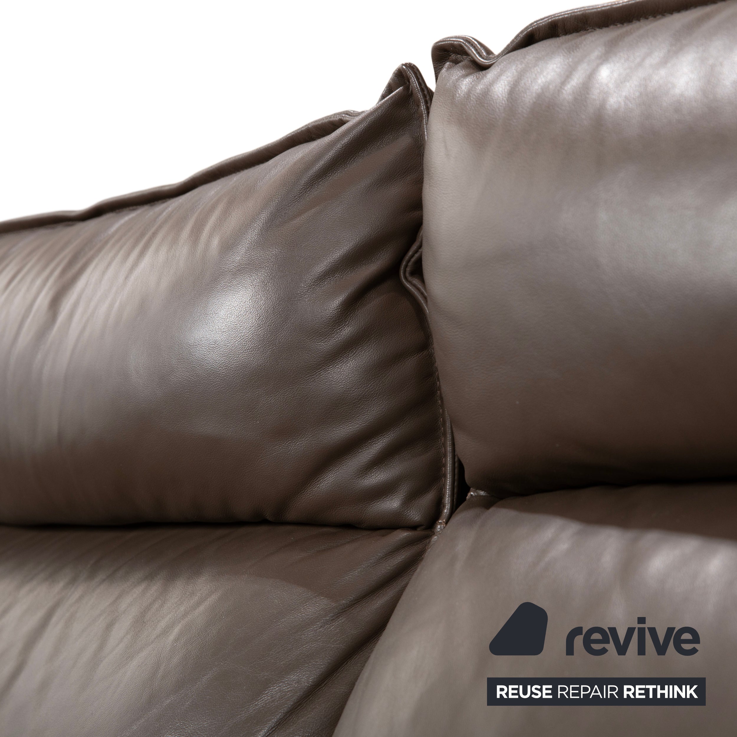 Erpo Porto Leder Dreisitzer Braun manuelle Funktion Sofa Couch