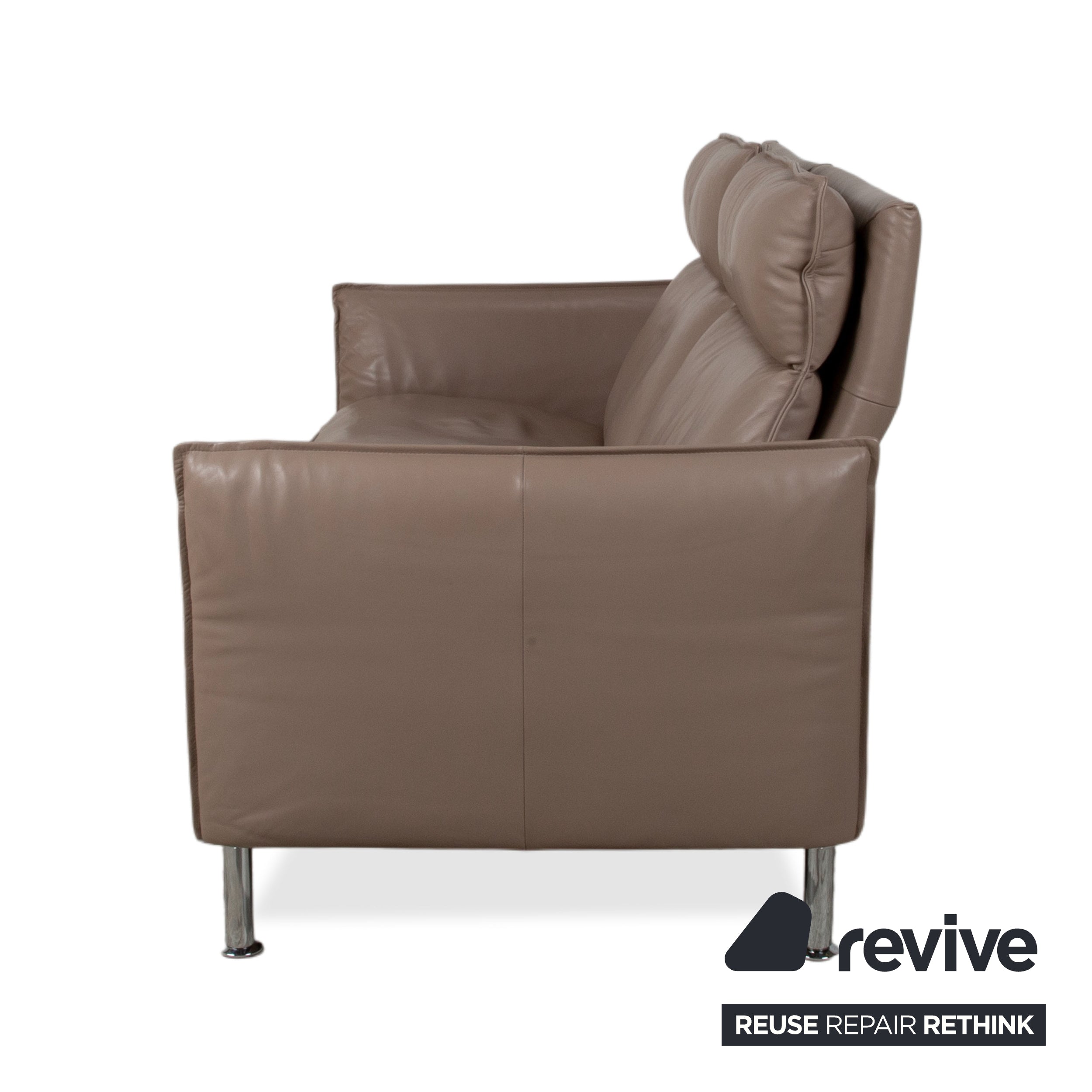 Erpo Porto lædersofa 3-personers brun taupe manuel funktion sofa