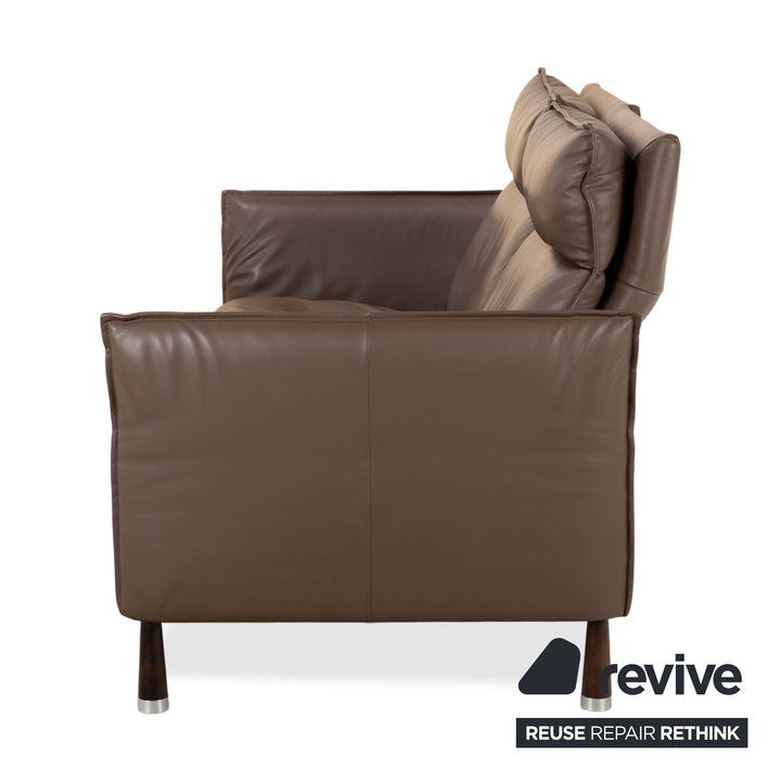 Erpo Porto Leder Dreisitzer Braun manuelle Funktion Sofa Couch