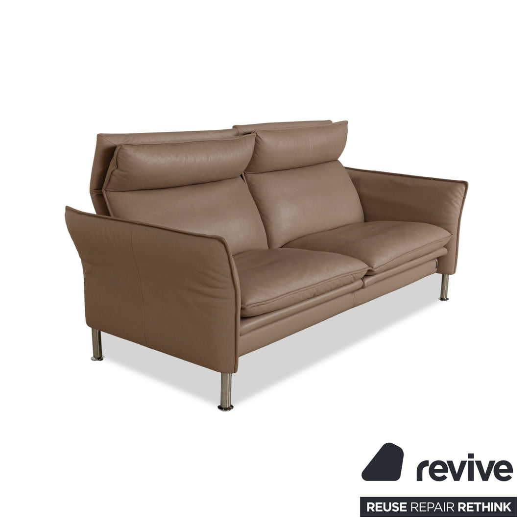 Erpo Porto Leder Dreisitzer Sofa Couch Braun manuelle Funktion