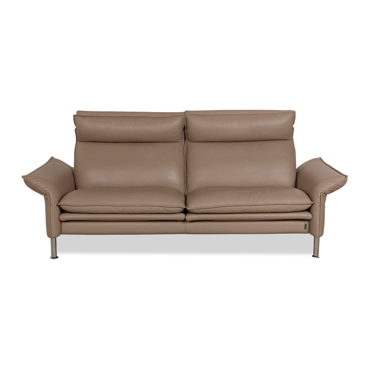 Erpo Porto Leder Dreisitzer Sofa Couch Braun manuelle Funktion