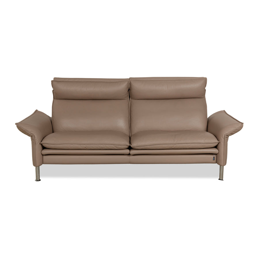 Erpo Porto Leder Dreisitzer Sofa Couch Braun manuelle Funktion