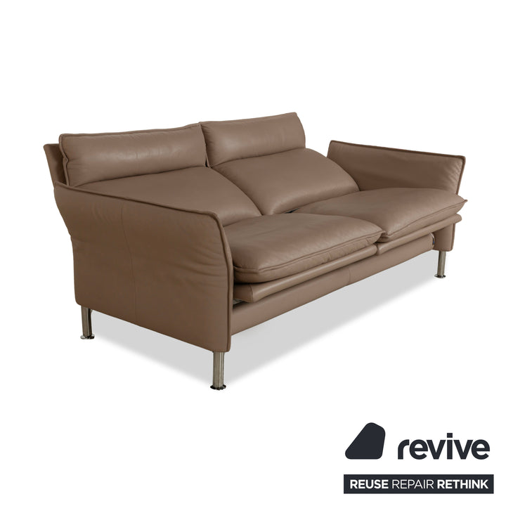 Erpo Porto Leder Dreisitzer Sofa Couch Braun manuelle Funktion