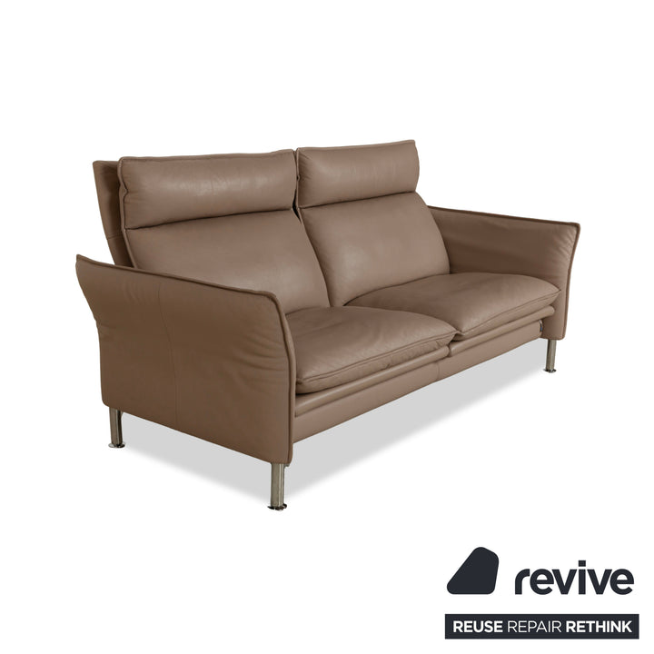 Erpo Porto Leder Dreisitzer Sofa Couch Braun manuelle Funktion