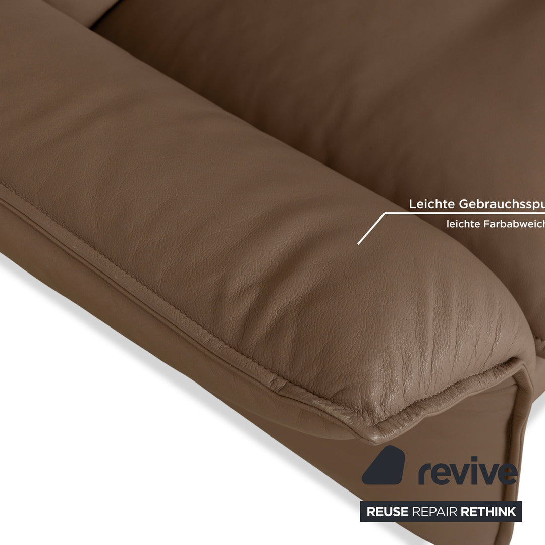 Erpo Porto Leder Dreisitzer Sofa Couch Braun manuelle Funktion