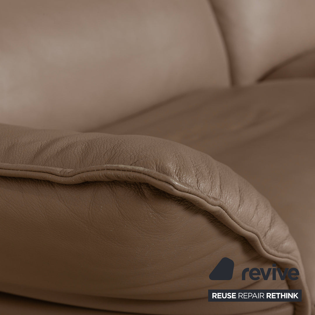 Erpo Porto Leder Dreisitzer Sofa Couch Braun manuelle Funktion