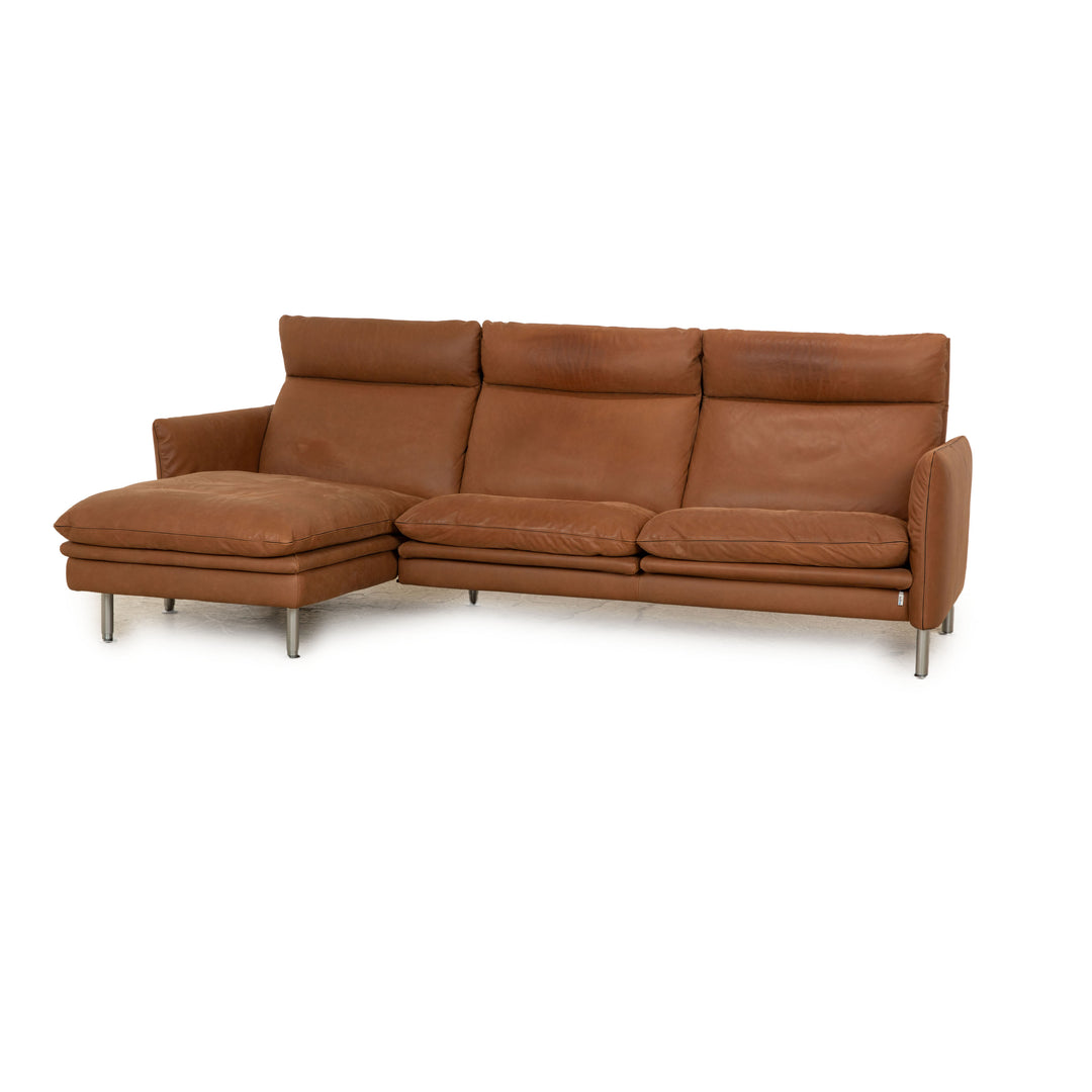 Erpo Porto Leder Ecksofa Braun Manuelle Funktion Sofa Couch Recamiere Links