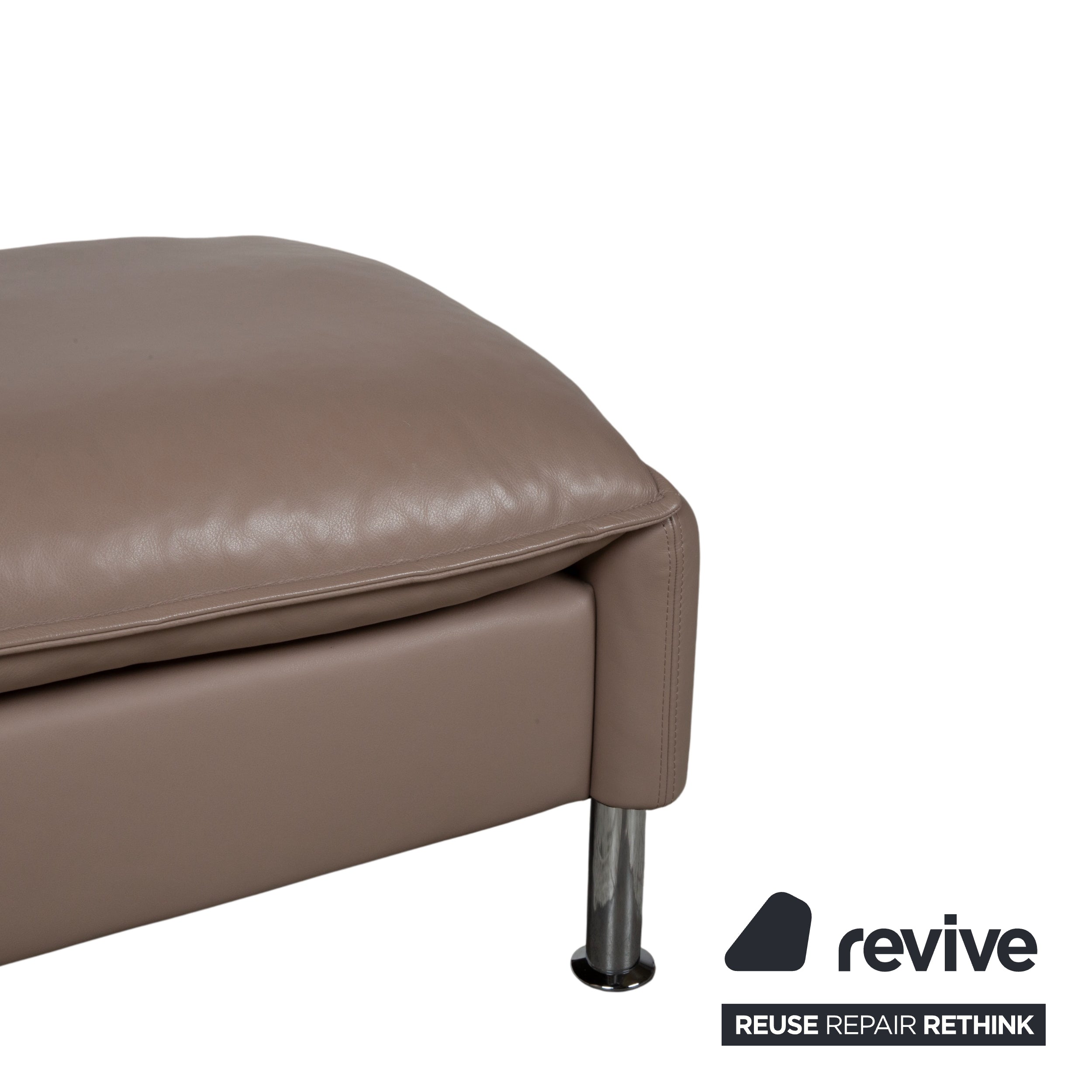 Erpo Porto Leather Stool Brown Taupe