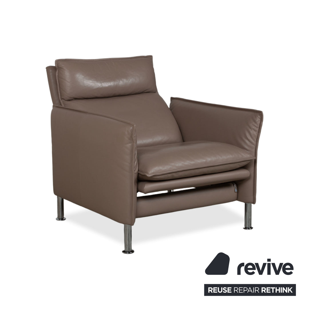 Erpo Porto Leder Sessel Braun Taupe manuelle Funktion