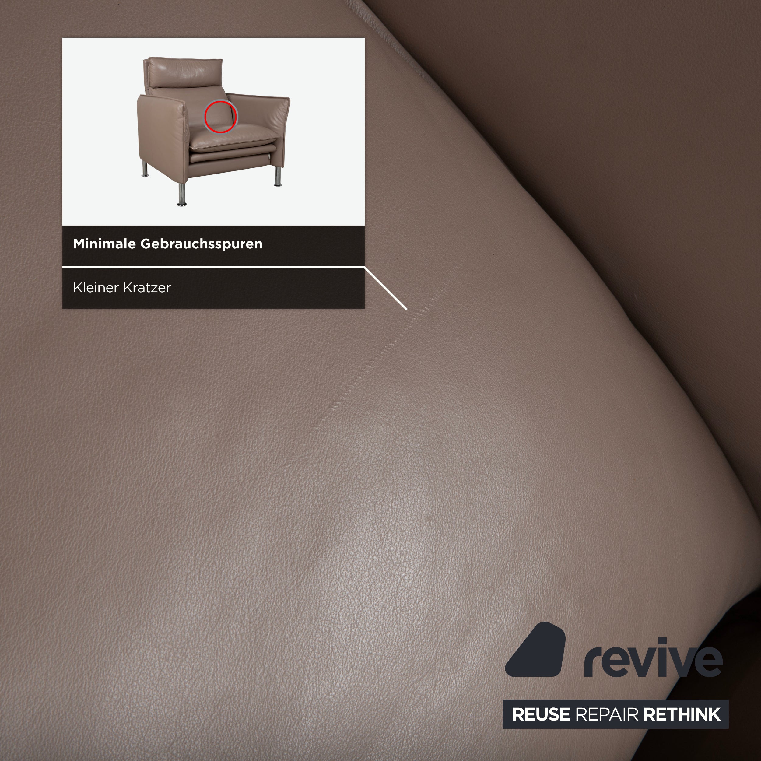 Erpo Porto Leather Armchair Brown Taupe Manual Function