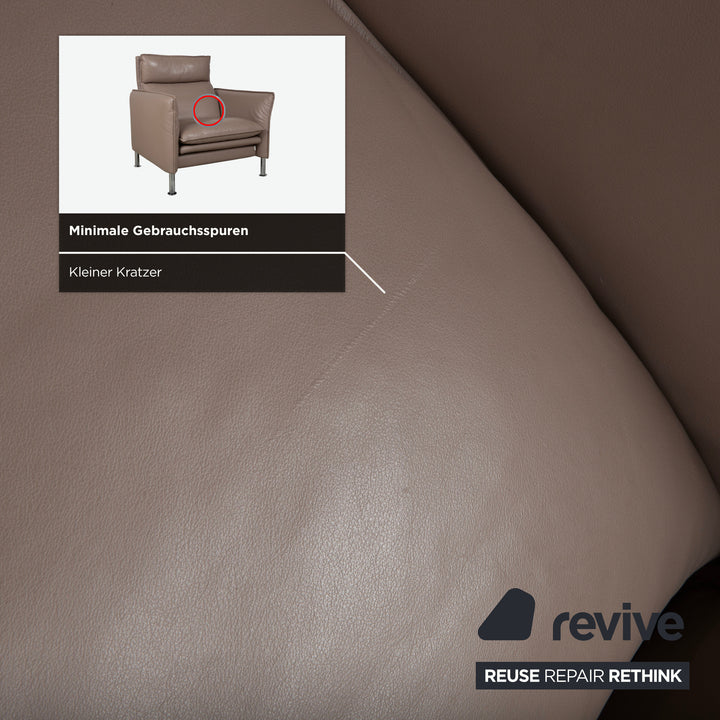 Erpo Porto Leder Sessel Braun Taupe manuelle Funktion
