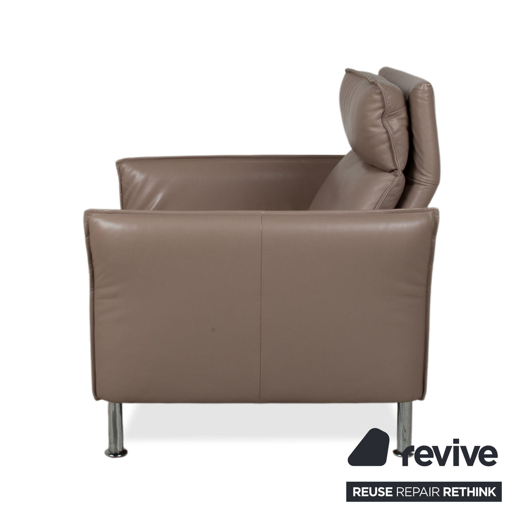 Erpo Porto Leder Sessel Braun Taupe manuelle Funktion