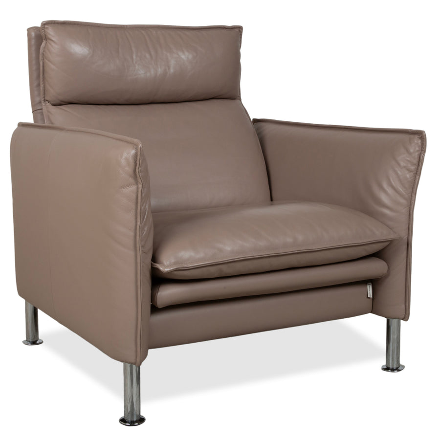 Fauteuil en cuir Erpo Porto marron taupe fonction manuelle