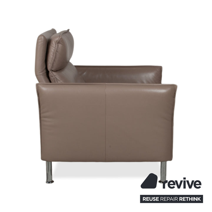 Erpo Porto Leder Sessel Braun Taupe manuelle Funktion