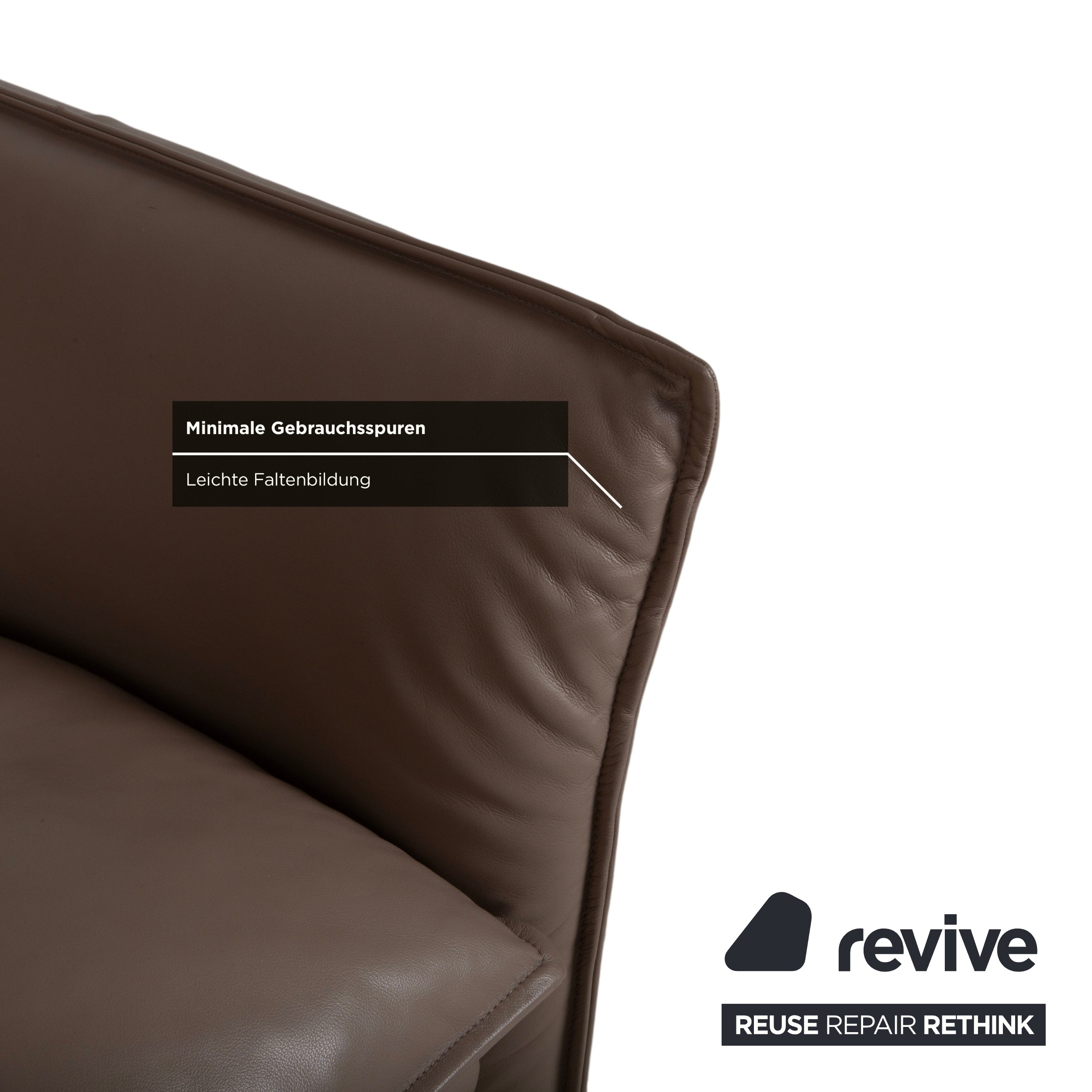 Erpo Porto Leather Armchair Brown Taupe Manual Function