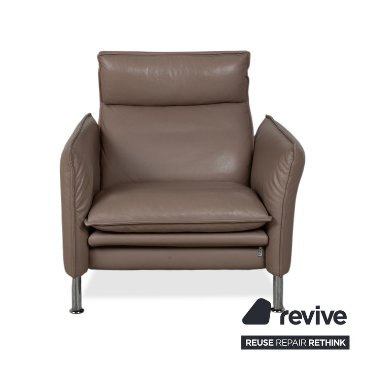 Erpo Porto Leder Sessel Braun Taupe manuelle Funktion