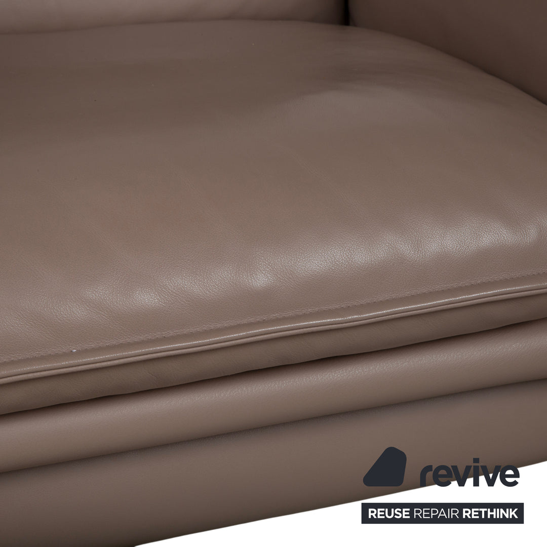 Erpo Porto Leder Sessel Braun Taupe manuelle Funktion