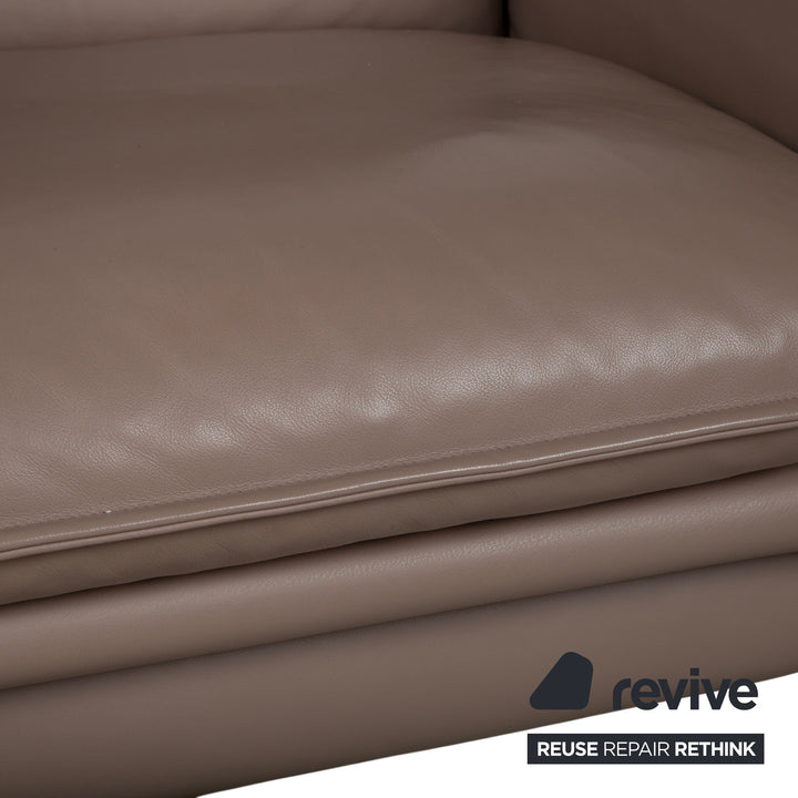 Erpo Porto Leder Sessel Braun Taupe manuelle Funktion