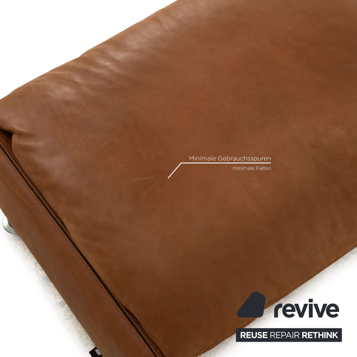 Erpo Porto Leder Sofa Garnitur Braun Ecksofa Hocker manuelle Funktion Recamiere Links Sofa Couch