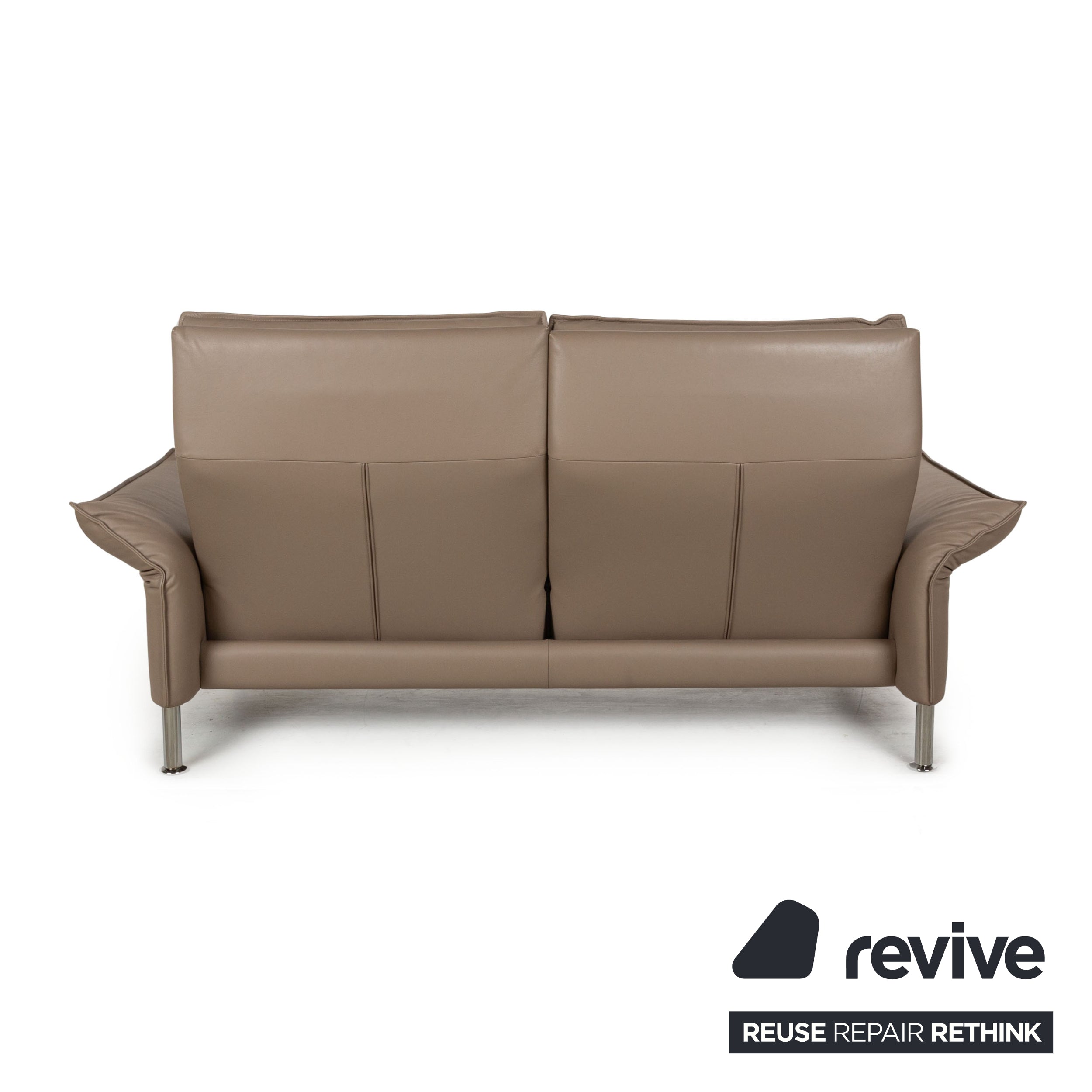 Erpo Porto Leder Zweisitzer Beige manuelle Funktion Sofa Couch