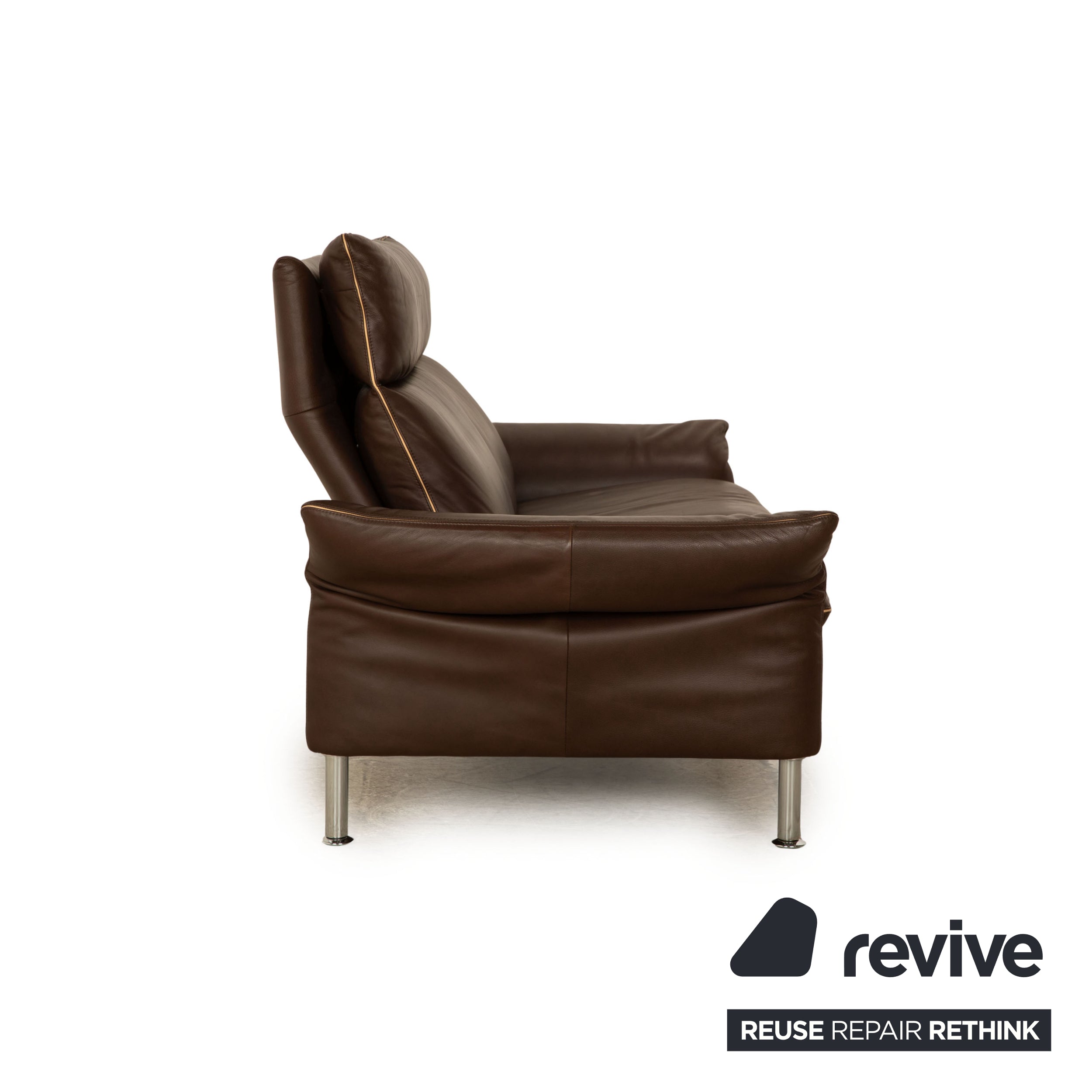 Erpo Porto Leather Two Seater Brown Dark Brown Sofa Couch