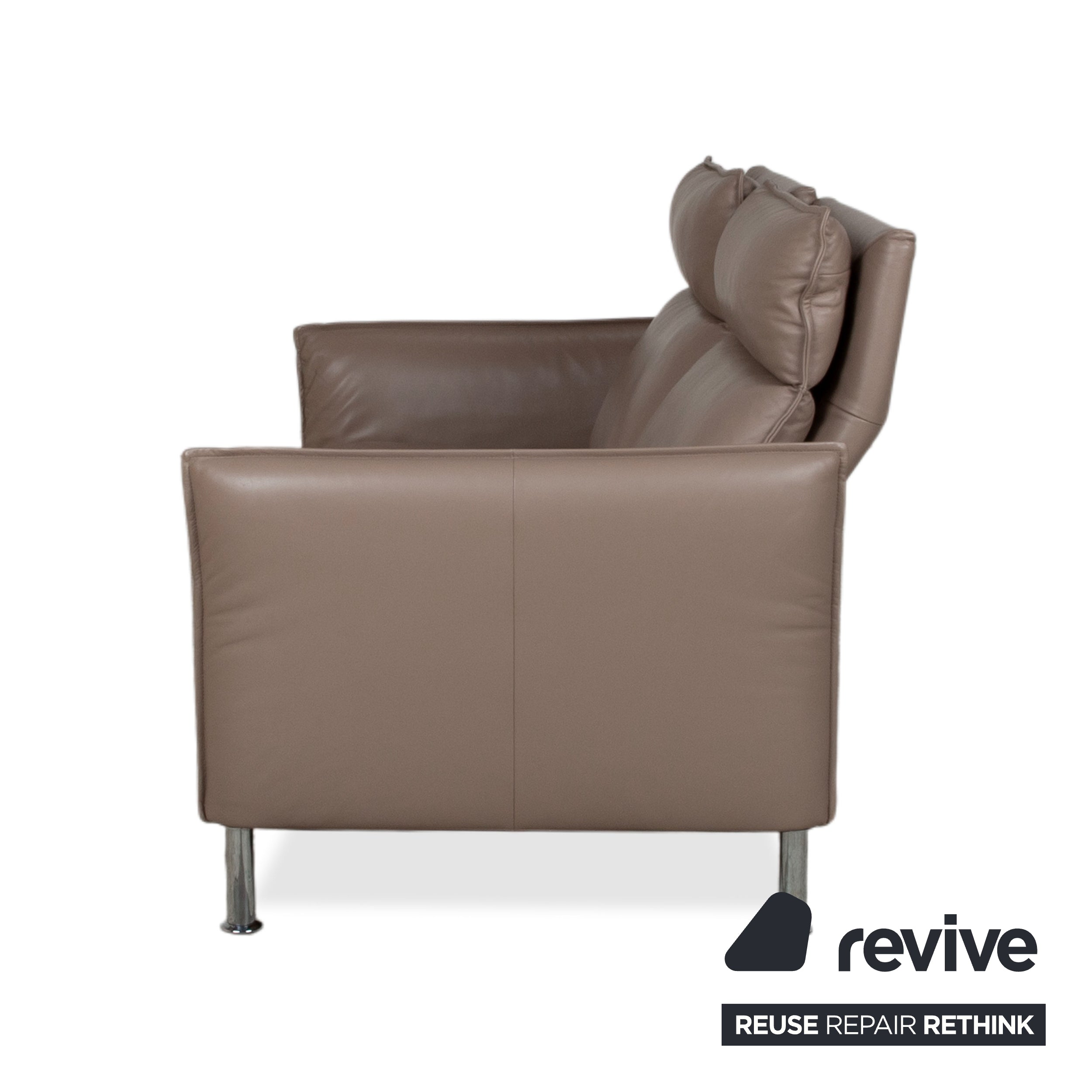 Erpo Porto Leder Zweisitzer Braun Taupe manuelle Funktion Sofa Couch