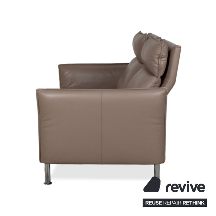 Erpo Porto Leder Zweisitzer Braun Taupe manuelle Funktion Sofa Couch