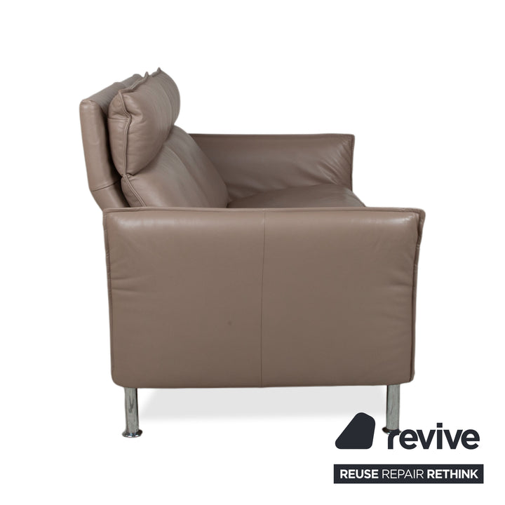 Erpo Porto Leder Zweisitzer Braun Taupe manuelle Funktion Sofa Couch