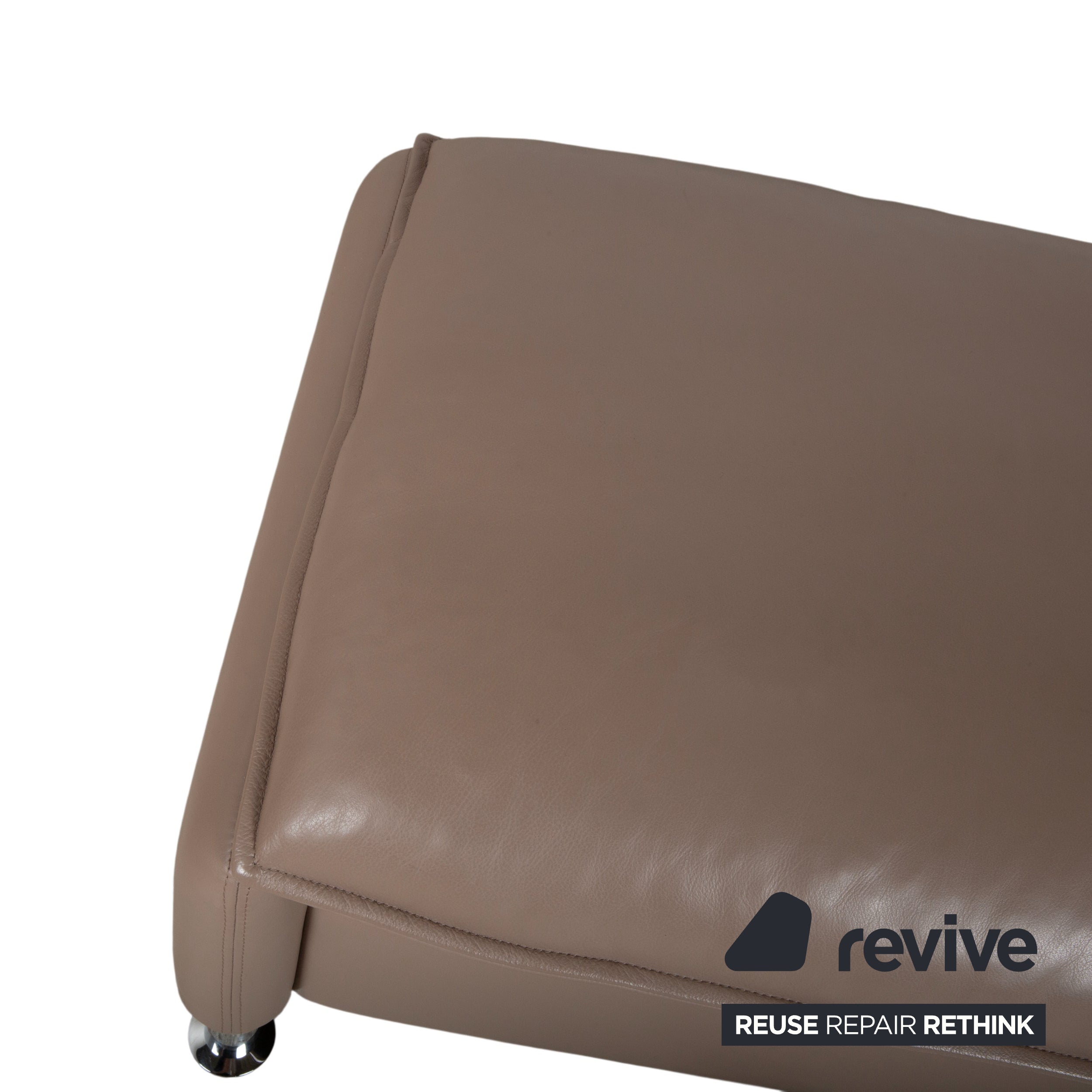 Erpo Porto Set Leder 2x Hocker Braun Taupe