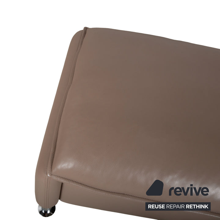 Erpo Porto Set Leder 2x Hocker Braun Taupe