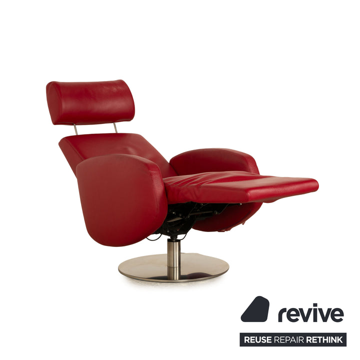 Erpo Relax Leather Armchair Red Electric Function Relaxation Function