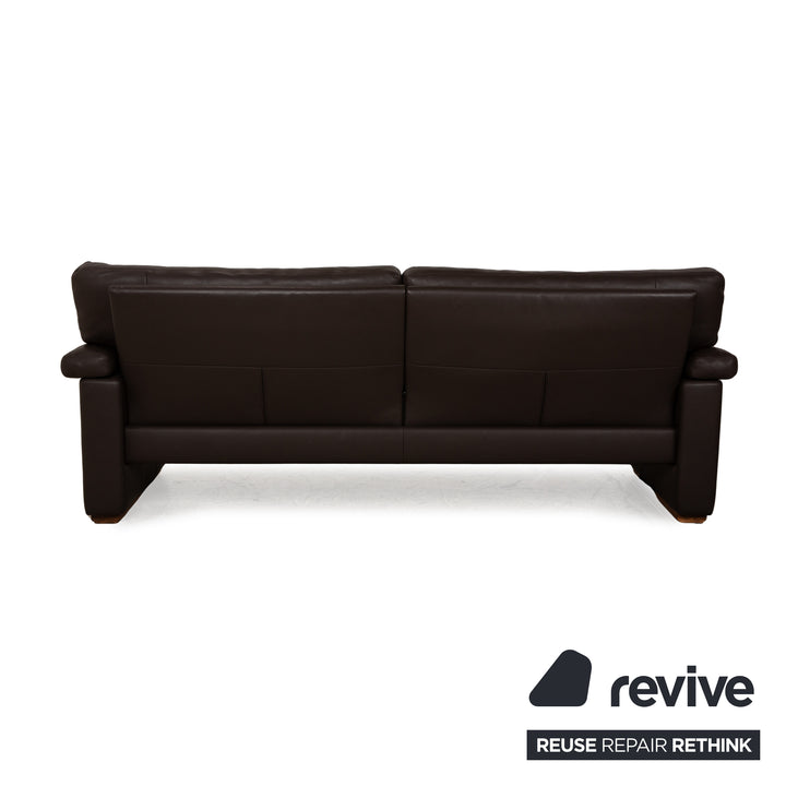 Erpo Santana Leather Three-Seater Brown Sofa Couch Manual Function