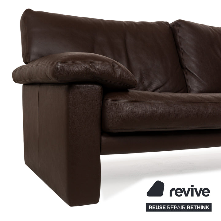 Erpo Santana Leather Two-Seater Brown Sofa Couch Manual Function