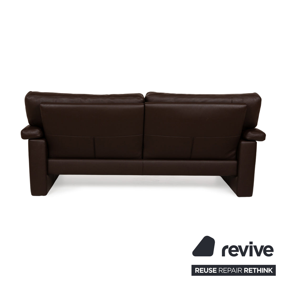 Erpo Santana Leather Two-Seater Brown Sofa Couch Manual Function