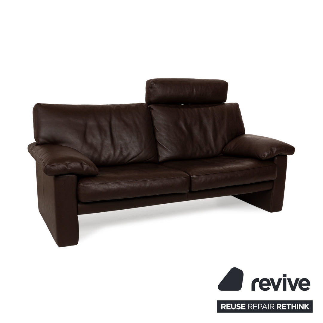 Erpo Santana Leather Two-Seater Brown Sofa Couch Manual Function