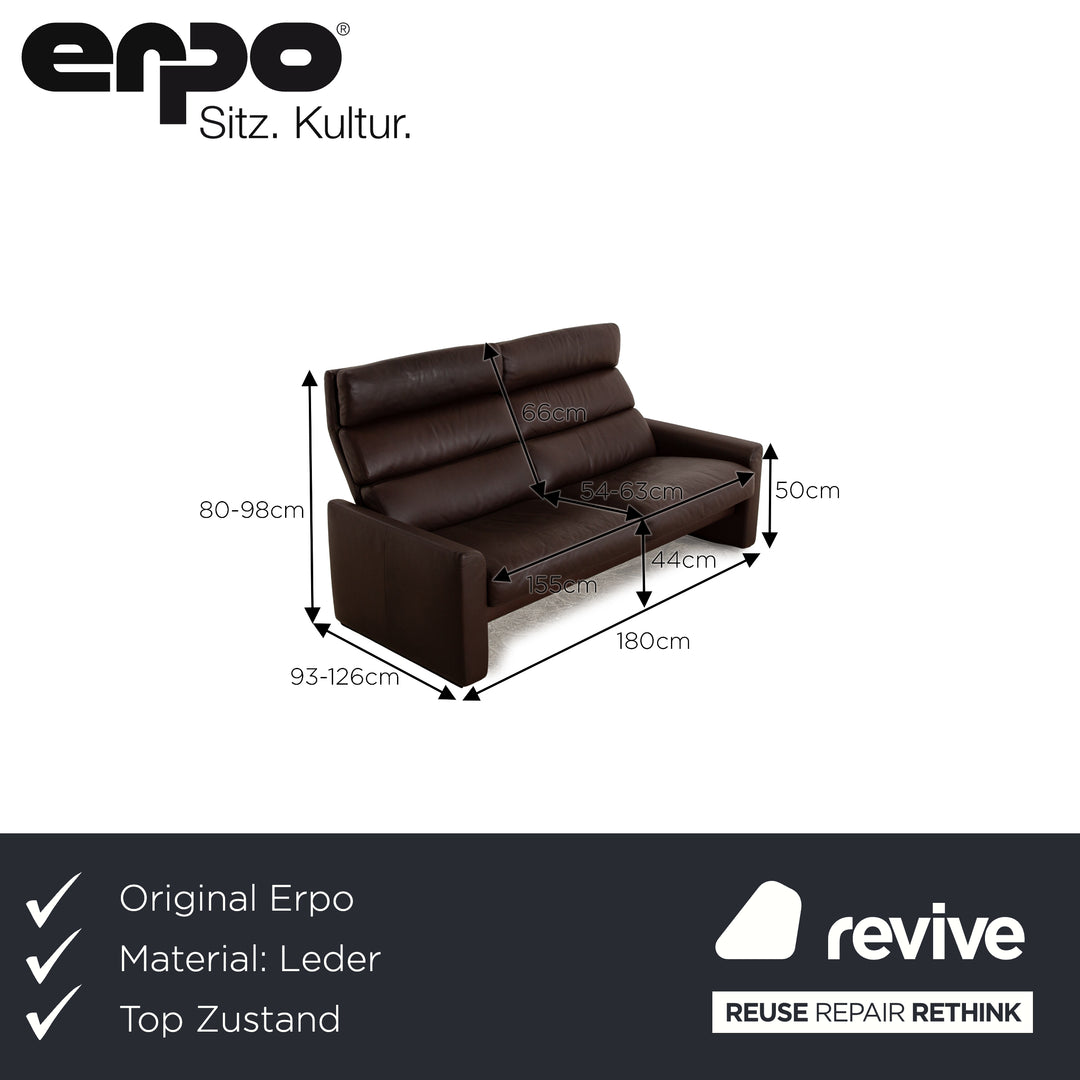 Erpo Soho Leather Two Seater Brown Manual Function Relaxation Sofa Couch