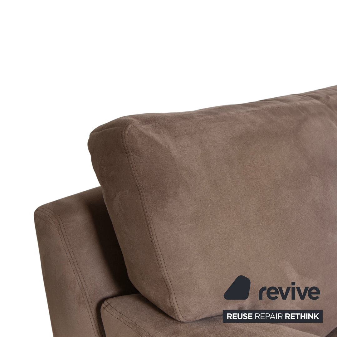 Erpo Stoff Ecksofa Grau Beige Braun Sofa Couch Recamiere