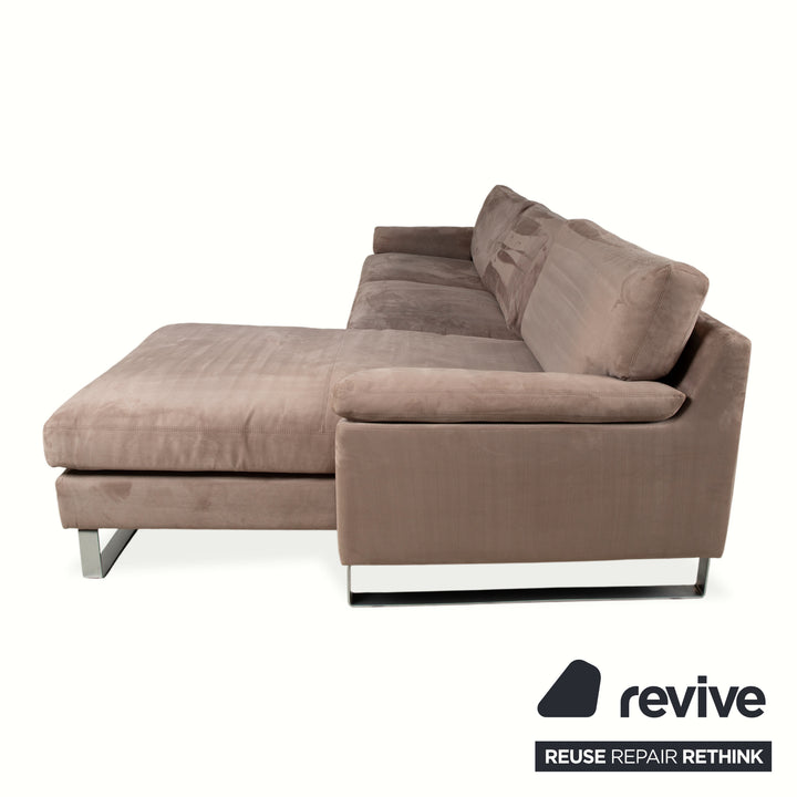 Erpo Stoff Ecksofa Grau Beige Braun Sofa Couch Recamiere