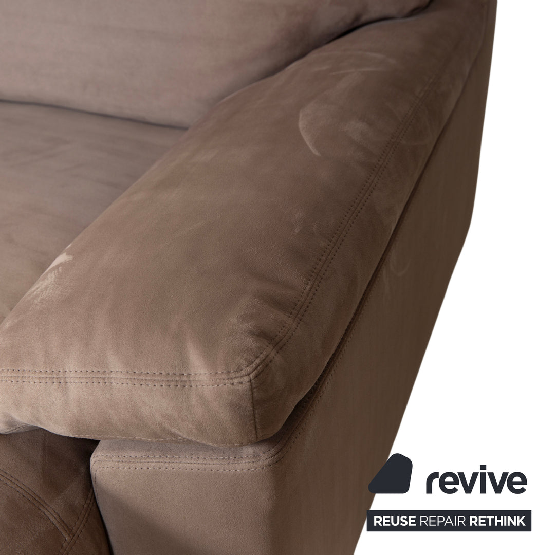 Erpo Stoff Ecksofa Grau Beige Braun Sofa Couch Recamiere