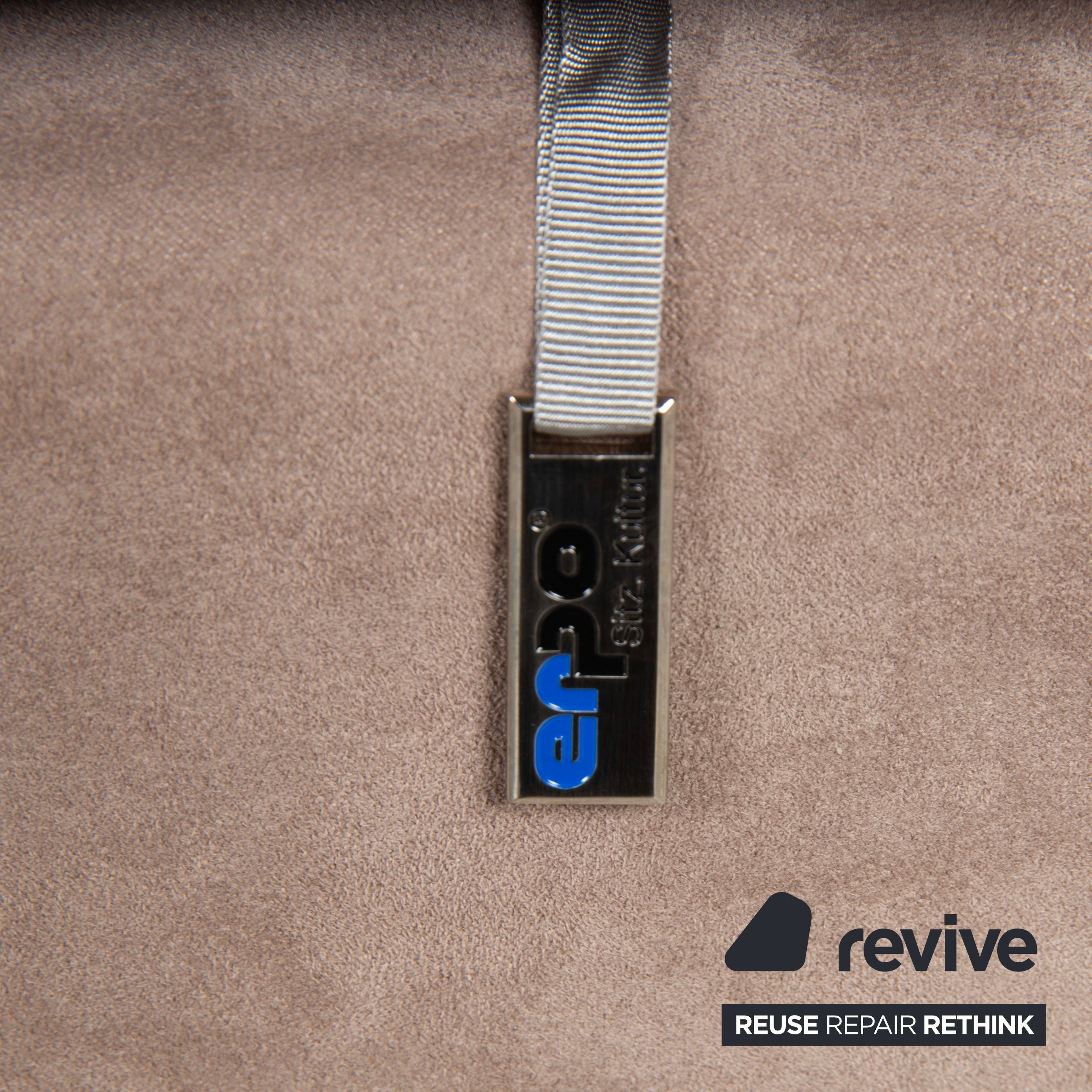 Erpo Stoff Ecksofa Grau Beige Braun Sofa Couch Recamiere