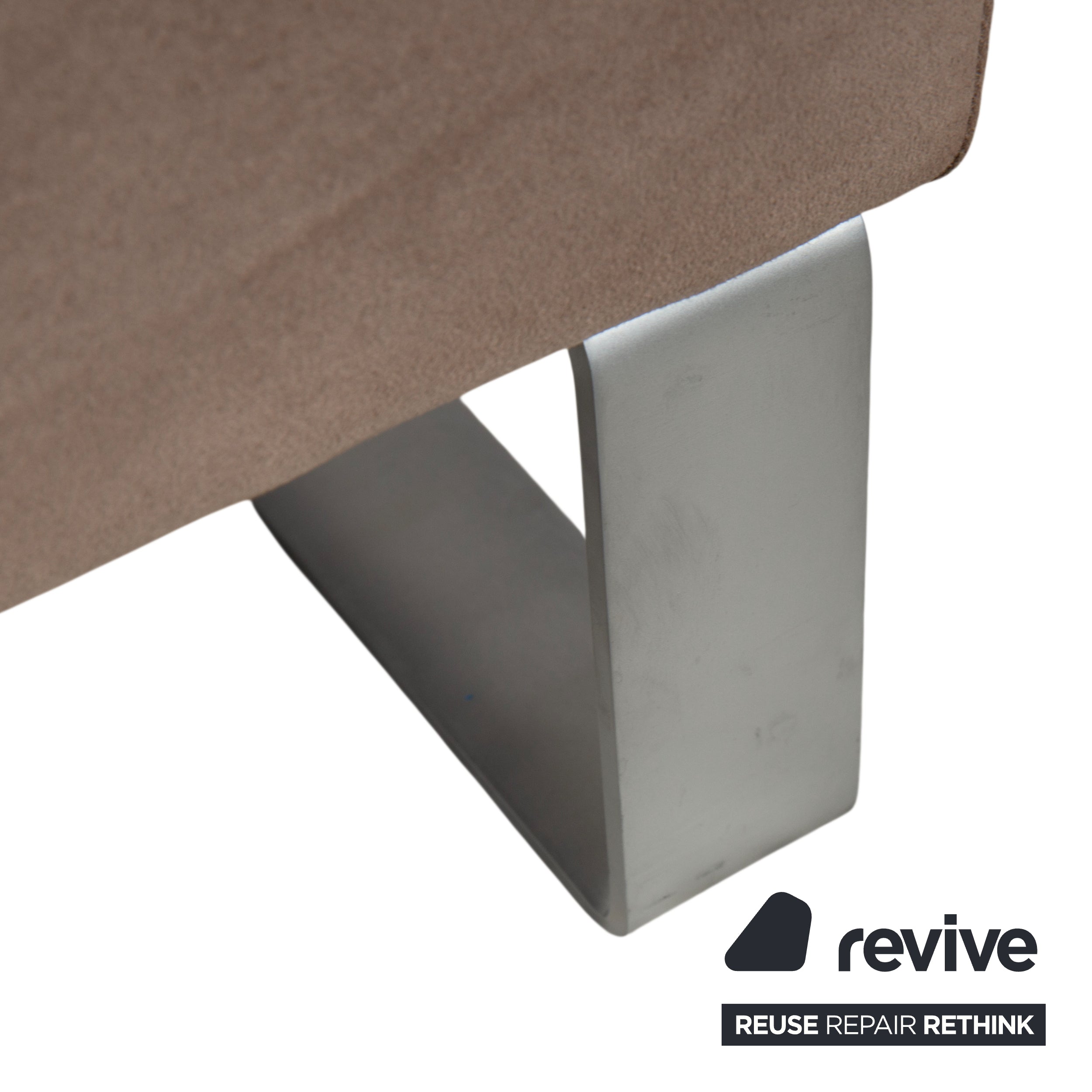 Erpo Stoff Metall Hocker Grau Beige Braun