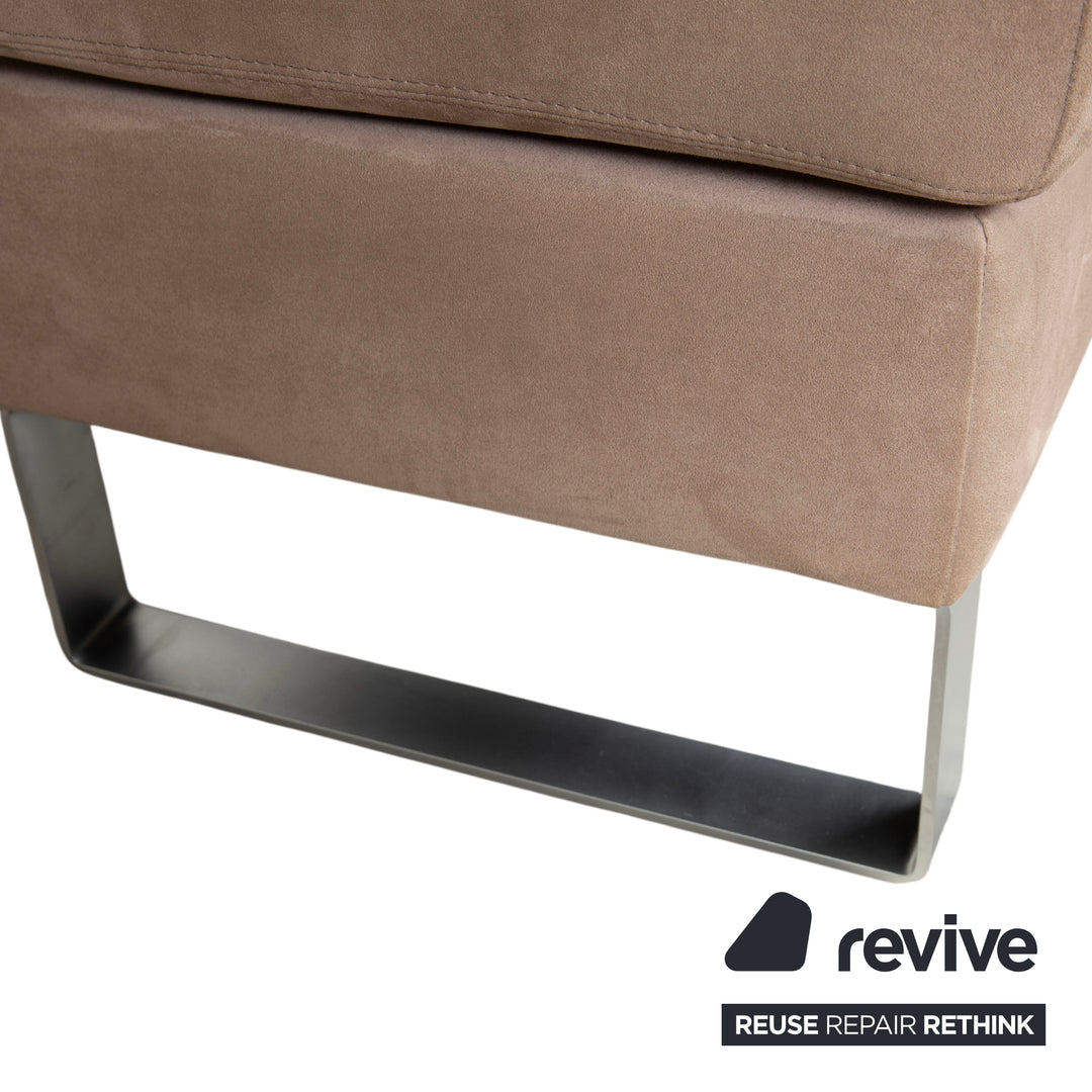 Tabouret Erpo en tissu et métal, gris, beige et marron