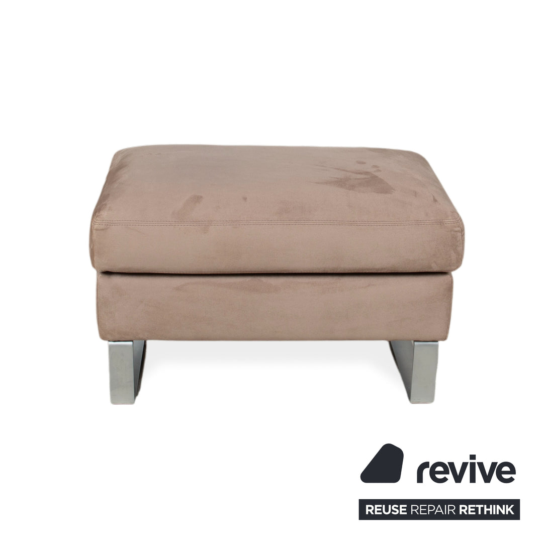 Tabouret Erpo en tissu et métal, gris, beige et marron