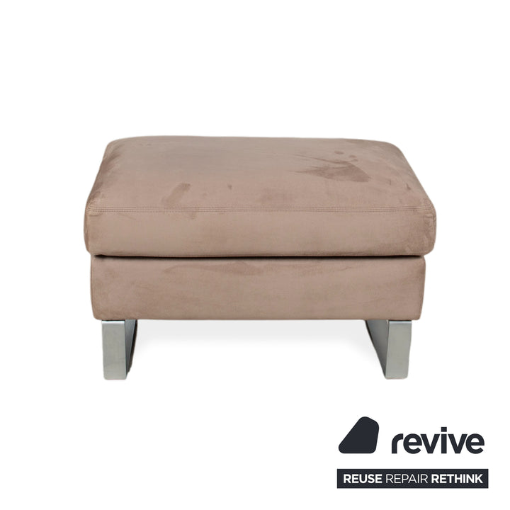 Tabouret Erpo en tissu et métal, gris, beige et marron