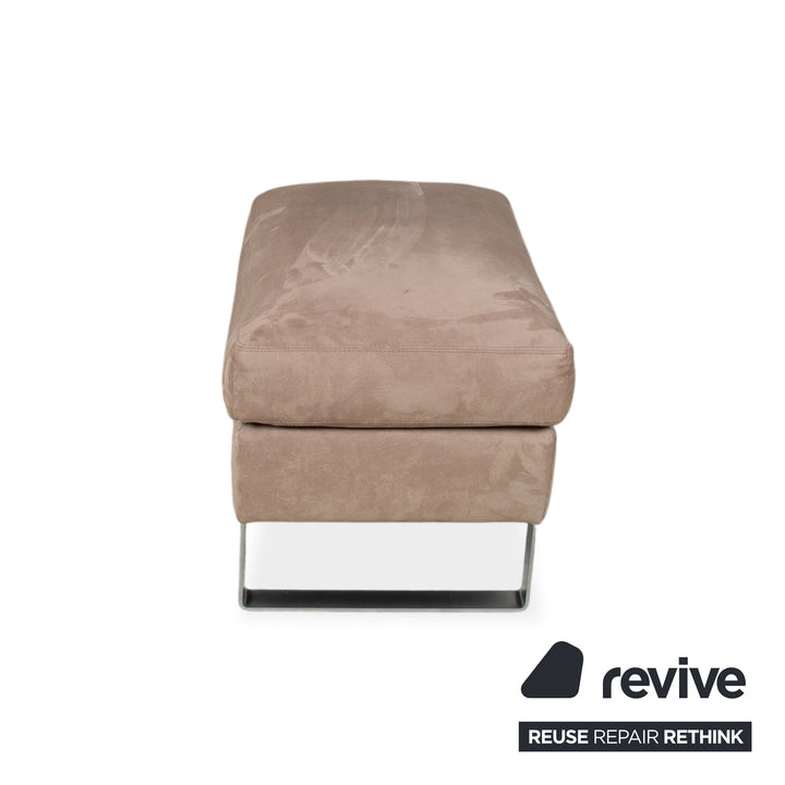 Tabouret Erpo en tissu et métal, gris, beige et marron