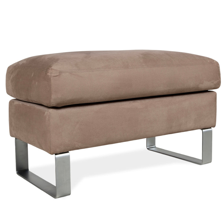 Erpo Stoff Metall Hocker Grau Beige Braun